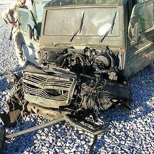 Canadian G-wagon after Roadside Bombing
