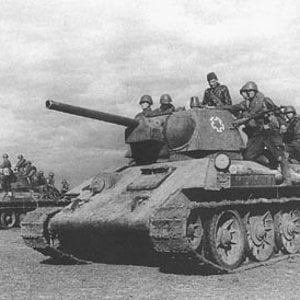 T-34-76 tanks of the 90th armoured brigade are attacking. Stalingrad Front,
