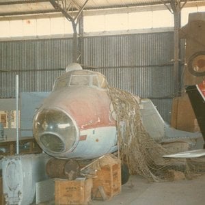 Mosquito bomber in storage Mildura Australia 1974