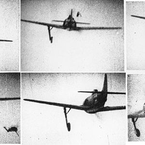 Focke-Wulf Fw 190 fighter aircraft getting shot down