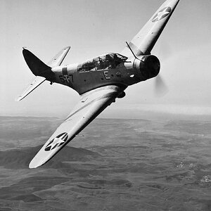 Douglas TBD-1 Devastator of the VT-5 in flight, 1939