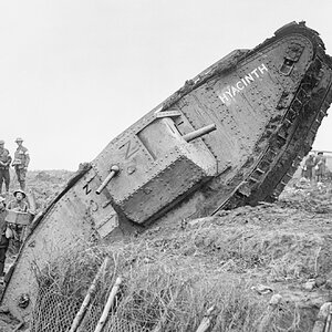 The Mk.IV male tank  named Hyacinth, 1917