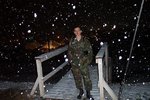 Me stading in the snow - Camp Bondsteel, Kosovo - Dec. 7, 2002.JPG