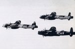 Mk.I Specails YZ-O (PD129) and YZ-M (PD118) with Mk.I KC-M all of 617 Sqn flying over Lincoln on VE
