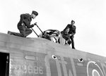 Mk.II OL-D (DS686) of 426 Squadron hit by over one hundred machine-gun bullets or shell fragments du