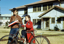 Grant Heights-Kathy & Neil, Christmas 1949.JPG