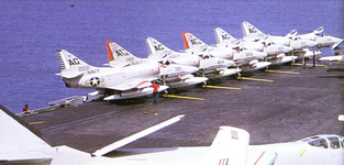 A-4E Skyhawks VA-72 and Va-86 '301' '404' '305' '405' '313' and '312' USS Independence Gulf of...png