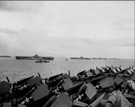 USS Wasp CV-18, USS Yorktown CV-10, USS Hornet CV-12 and USS Hancock CV-19 anchored in Ulithi ...png