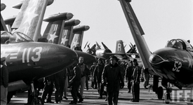 Grumman F9F 2 Panther VF 51 White R113 aboard USS Essex Korea Jan 1952 ASISBIZ.png