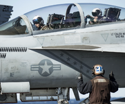 F:A-18F Super Hornet (VFA-213 : CVW-8) aboard USS Gerald R. Ford (CVN 78) - January 2018 SEAORG.png