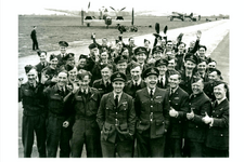 OC No.106 Squadron W:C Guy Gibson DFC and BAR (middle front row) with personal 31 May 1942 at ...png