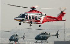 Bangladesh Air Force Agusta-Westland AW-139 '613' with additional choppers Dhaka-Tejgaon 2018 ...png