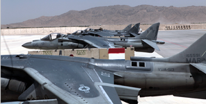 AV-8B Harrier II (VMA-513) at Kandahar Airfield, Afghanistan May 2011 SEAORG.png