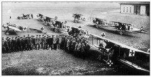 Kest 4b at Freiburg shows a first-generation Fokker E.IV fighter at left. Second-generation Fo...png