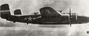 4130080 B 25D Mitchell 5AF '345BG501BS' Little Stinky in flight over New Guinea 1943 ASISBIZ.png