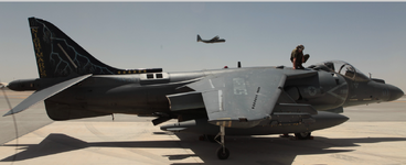 AV-8B Harrier II (VMA-513) at Kandahar Airbase, Afghanistan May 2011 SEAORG.png