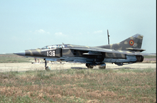 Romania Air Force Mikoyan-Gurevich MiG-23UB '136' Constanta 1991 AIRHIT.png