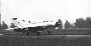 Polish Air Force MiG-21MF 'Red 9113' taking off.png