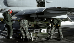 crewman upload MK-81 bombs on a A-4 Skyhawk of VMA-133 SEAORG.png