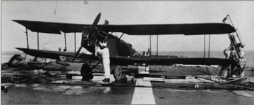 Mitsubishi 2MR1 type 'A-21' IJN Hosho on deck Japan 1925 JNAFIA.png