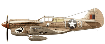 P-40K-1 coded '13' Lt. Robert J Overcash, ace of 64th FS 'Black Scorpions' 57th FG USAAF, Tuni...png