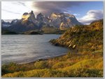 Cuernos del Paine at Sunset From the Shore of Lago Pehoe, Patagonia, Chile.jpg