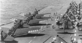 SB2C-5s aboard USS Antietam (CV-36) 1945 NMNA.png