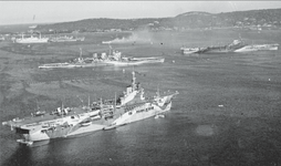 The Eastern Fleet strike force HMS Illustrious, Renown and Unicorn at Trincomalee February 194...png