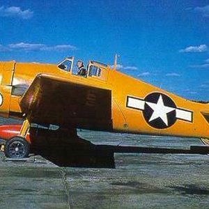 Yellow F6F Hellcat Fighter
