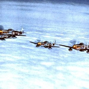 361st FG flight of four P-51s