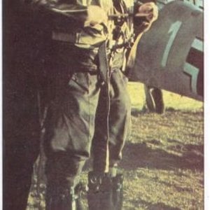 Luftwaffe pilot readies himself for a mission