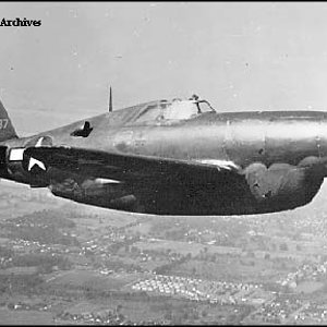 The XP-47H in flight.