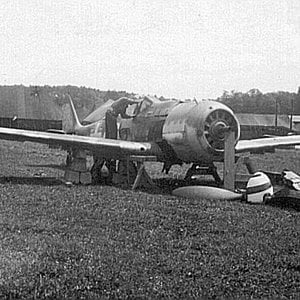The remains of a FW 190F at the end of the war.