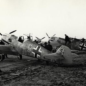 Me109 fighters on the French coast near Calais, 1940