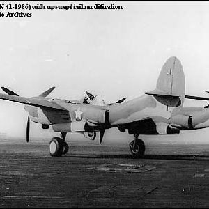 P-38E with up swept tail modification