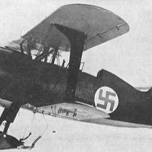 Finnish Polikarpov I-15, equiped with skies.