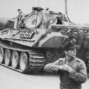German Panther tank and crew