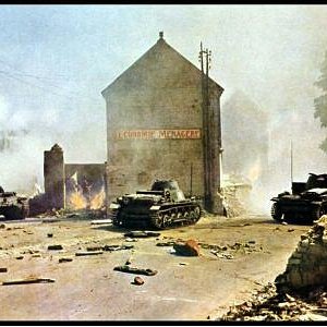 Panzers entering French Village - 1940