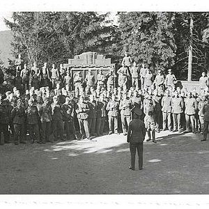 German Soldiers listening to a speech