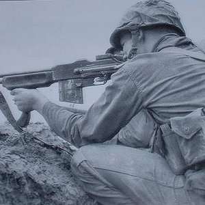 US Marine with his Browning Automatic Rifle