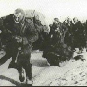 Italian troops retreating through the Russian frozen hell