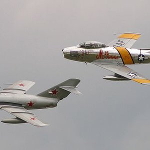 MiG-15 and F-86 Sabre