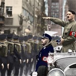 Hitler reviewing troops