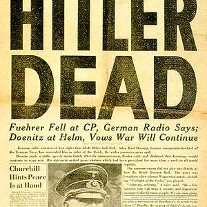 Headline in star and Stripes, the newspaper of US armed forces, after Hitle