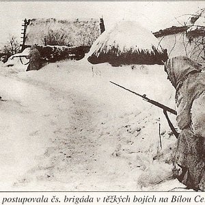 Czechoslovak soldier in winterized terrain at Kyjev/Biela Cerekev area, 194