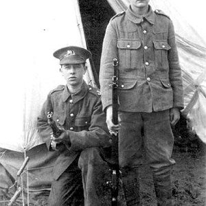 Two young soldiers at their training camp