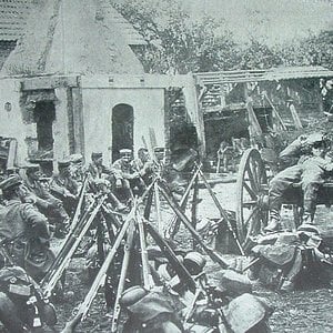 German infantry resting
