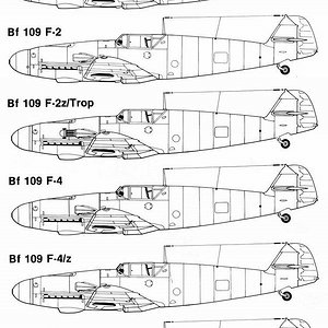 Messerschmitts Bf 109F Drawings