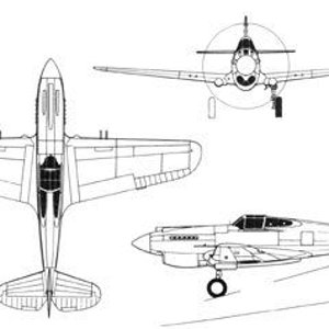 Curtiss P-40 Hawk Drawing