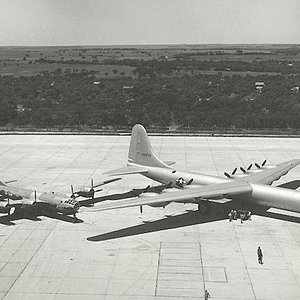 XB-36 Peacemaker Parked near B-29